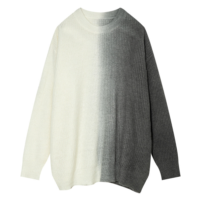 Casual Loose Contrast Color Couple Sweater