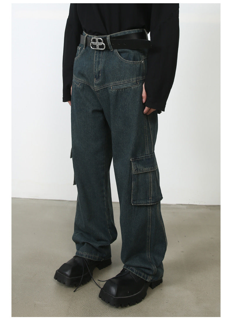 Multi-pocket American Washed Jeans