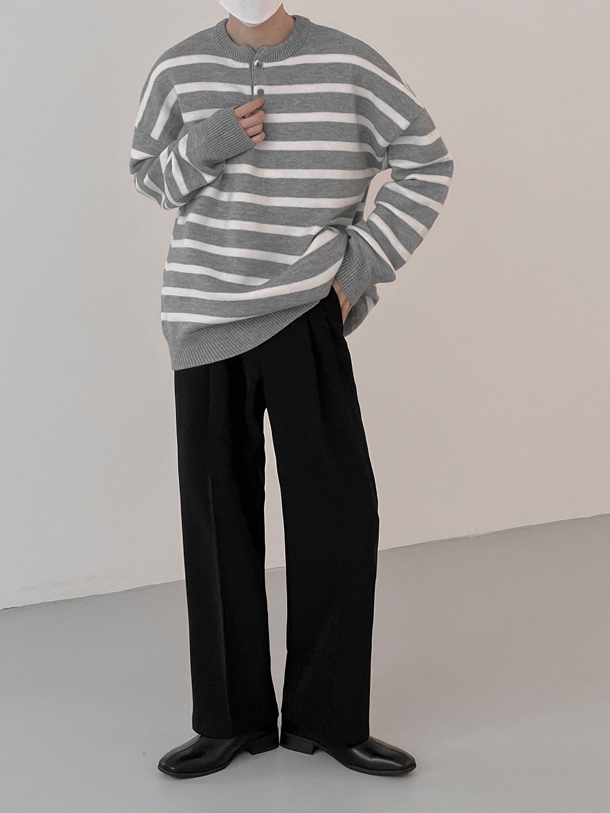 Textured Striped  Leisure Sweater