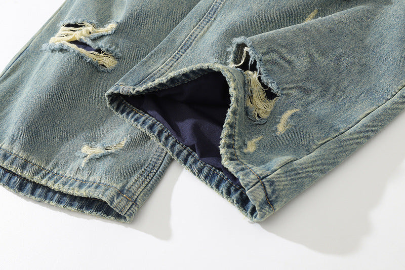 Knife Cuts Damaged Denim