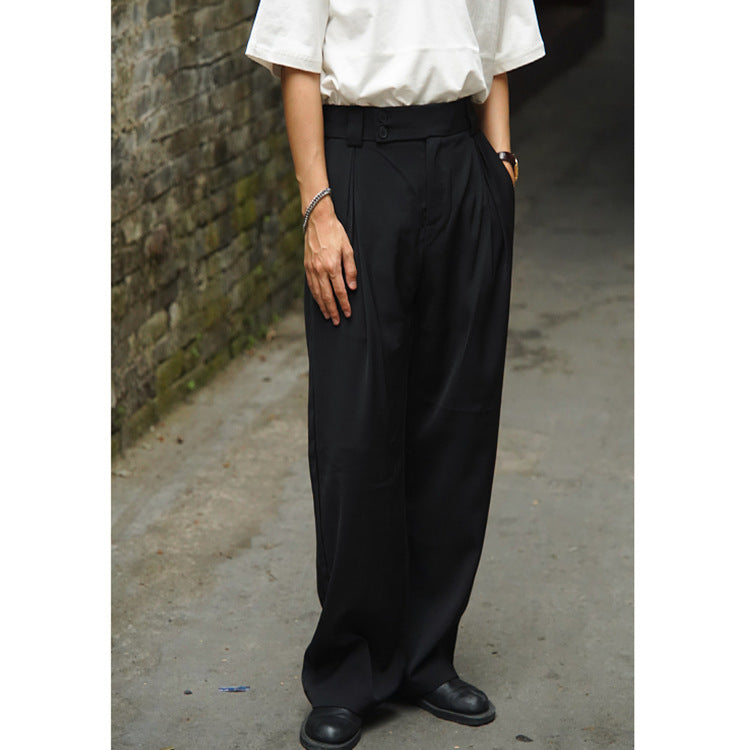 Pleated Loose Drooping Suit Pants