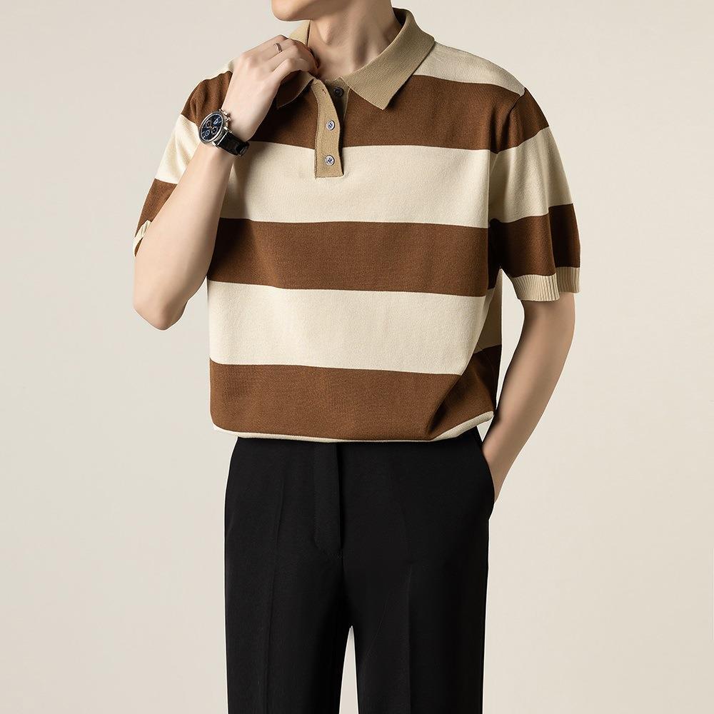 Striped Short-sleeved T-shirt Men