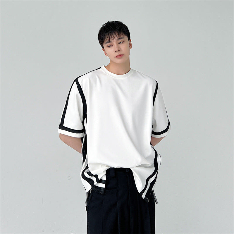 Contrast Web Stripe Short Sleeve T-Shirt