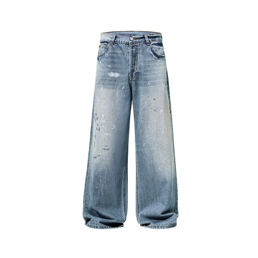 Splash-ink Washed Loose Denim