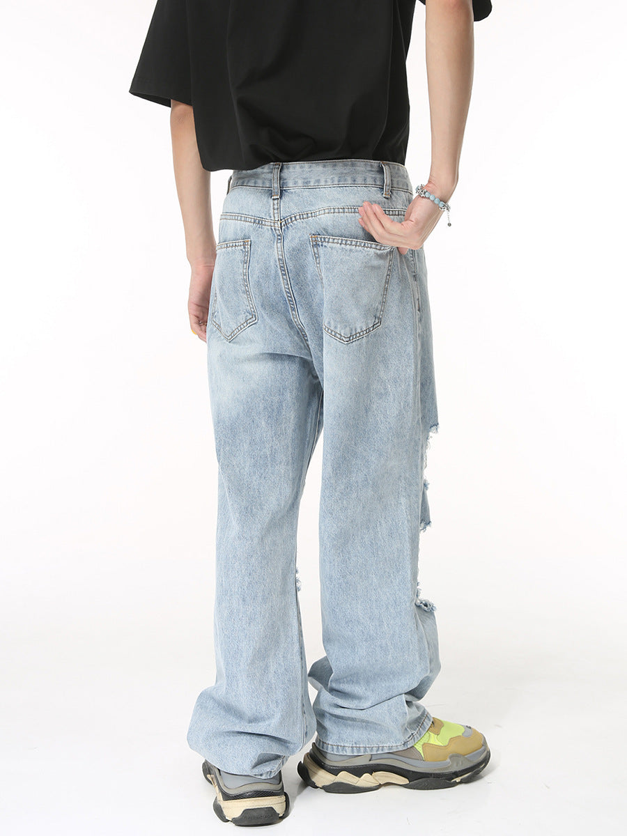 Straight Distressed Street Cool Casual Jeans