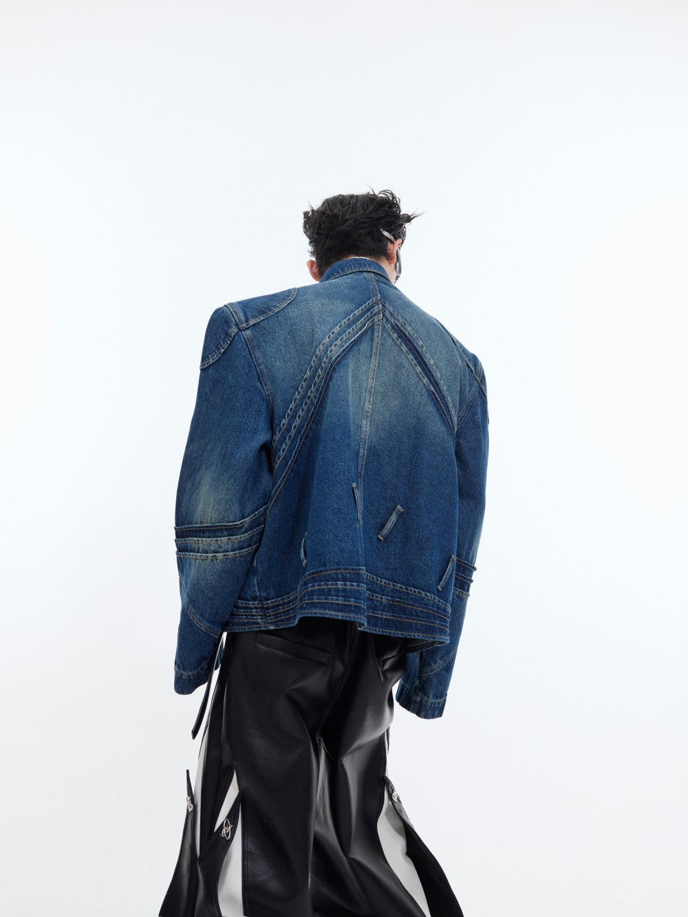 Three-dimensional Split Washing Vintage Denim Jacket