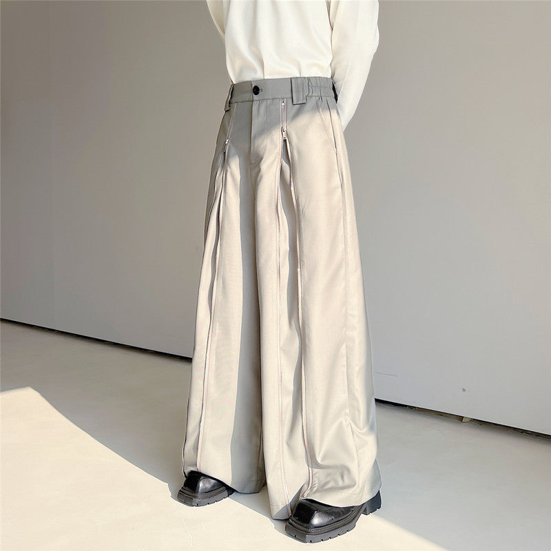 Double-Zipped Wide Led Pants