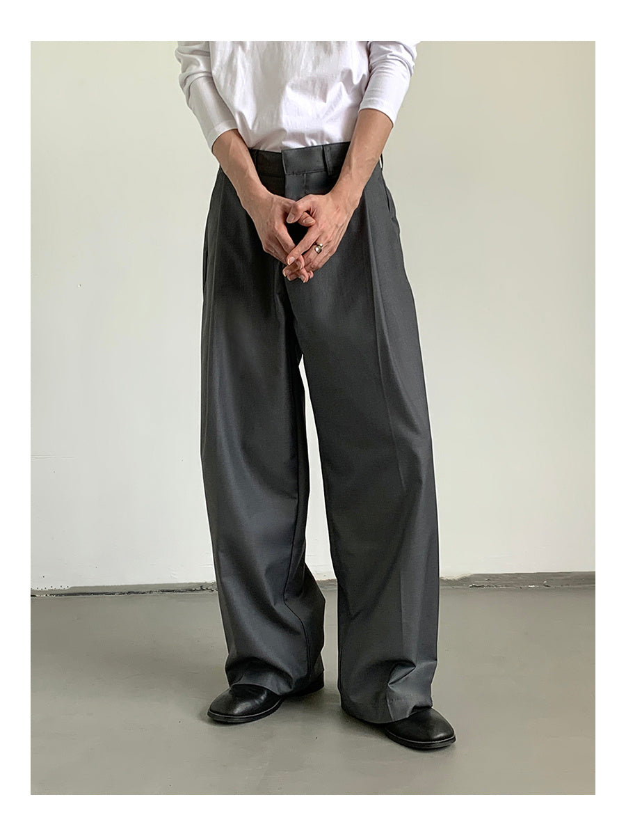 Gray Tears Sense  Baggy Straight Trousers