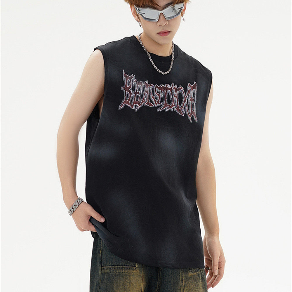 Distressed Dirty Spray Painting Vest （Unisex)