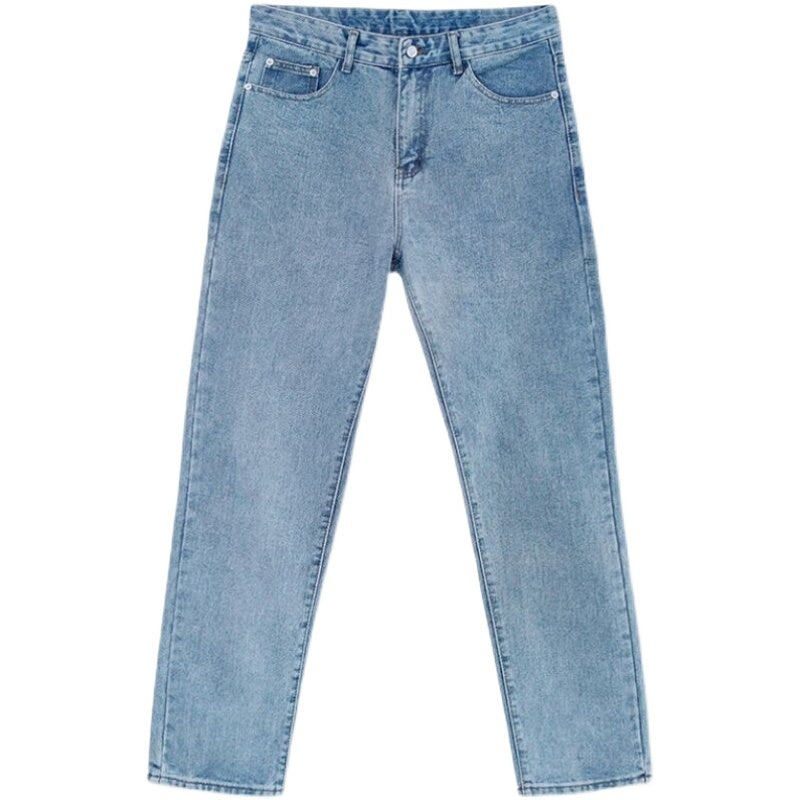 Men's Loose Blue Straight-leg Jeans