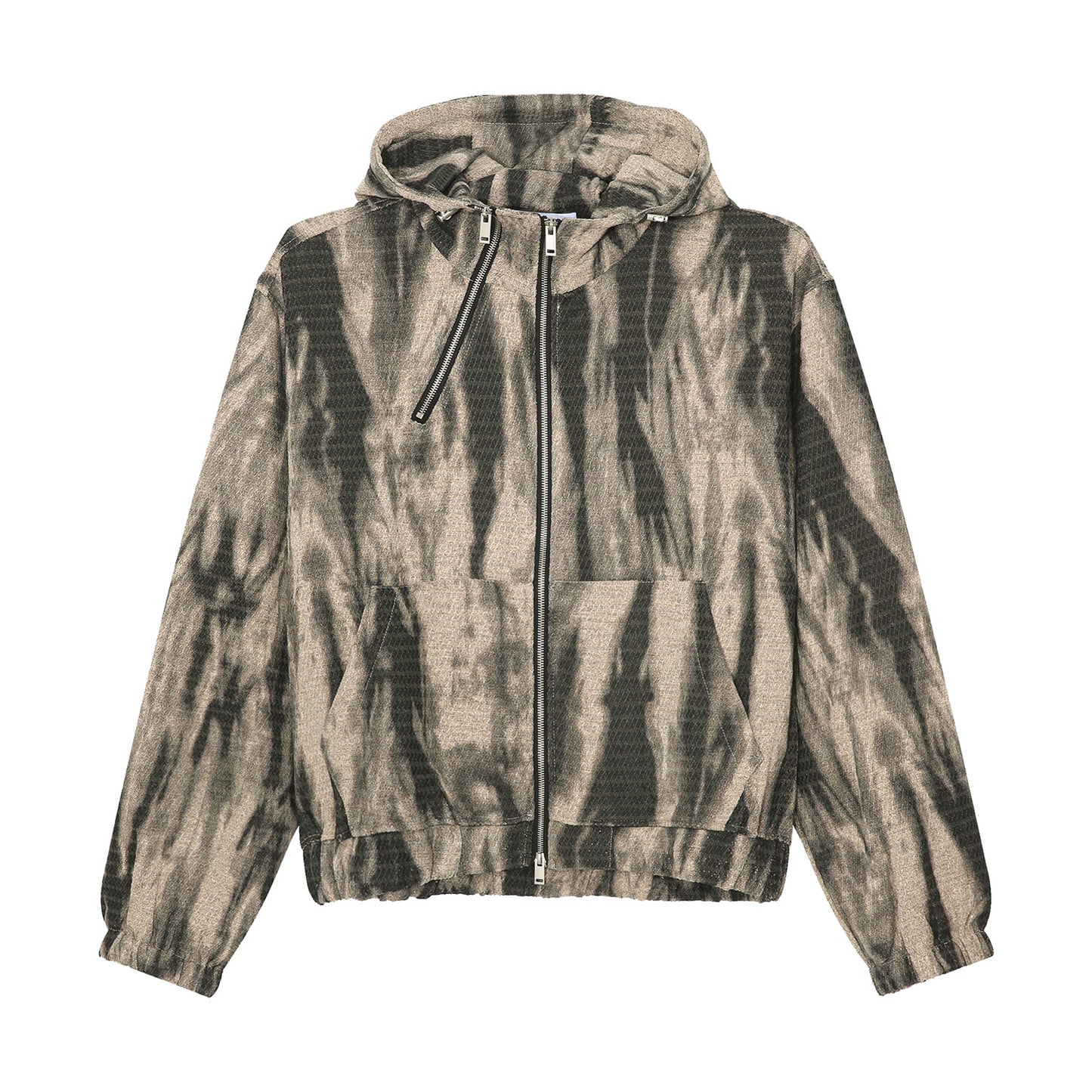 Retro Distressed Hooded Sweater Metal Zipper Jacket (Unisex)