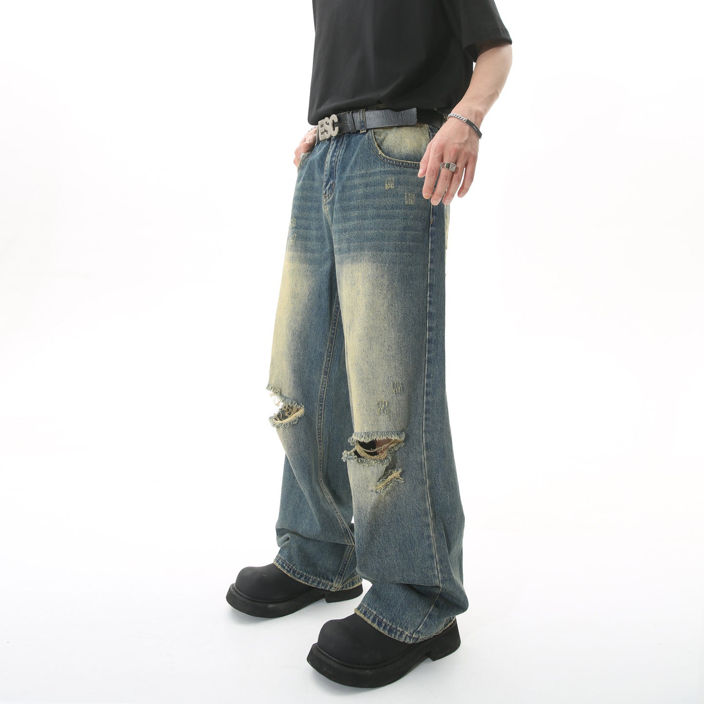 Beggar High Street Loose Mop Jeans Ripped