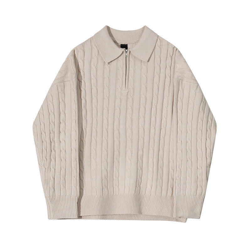 Lapel Pullover Polo Sweater