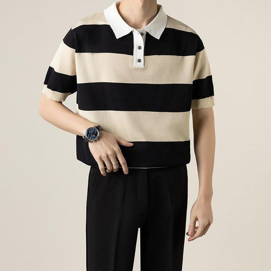 Striped Short-sleeved T-shirt Men