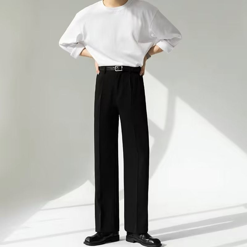 Straight Non-ironing Loose Trousers