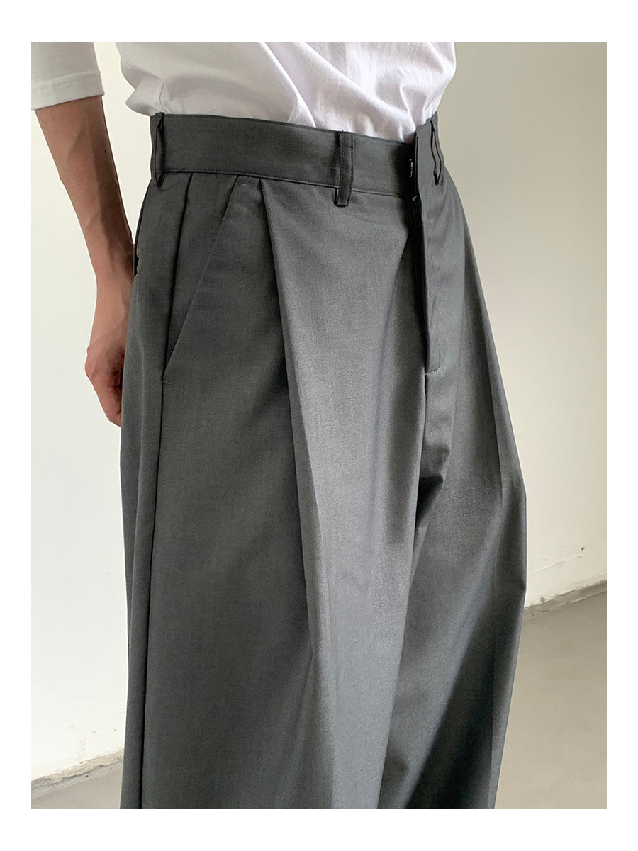 Gray Tears Sense  Baggy Straight Trousers