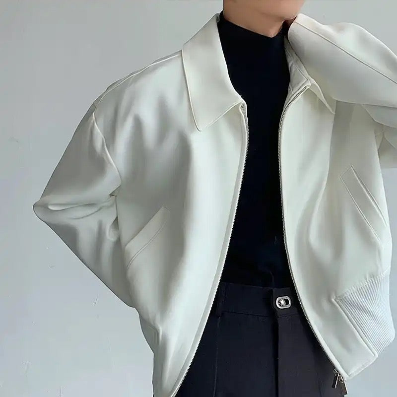 Minimalist PU Leather Jacket