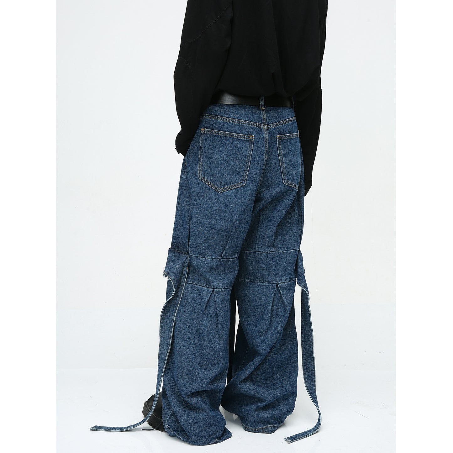 American Niche Deconstructed Loose Washed-out Jeans