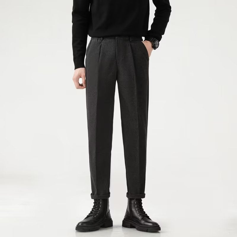 Anti-wrinkle Smoke Tube Cropped Trousers