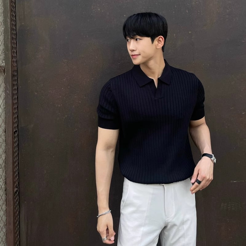 Sleeve POLO Knitting Top