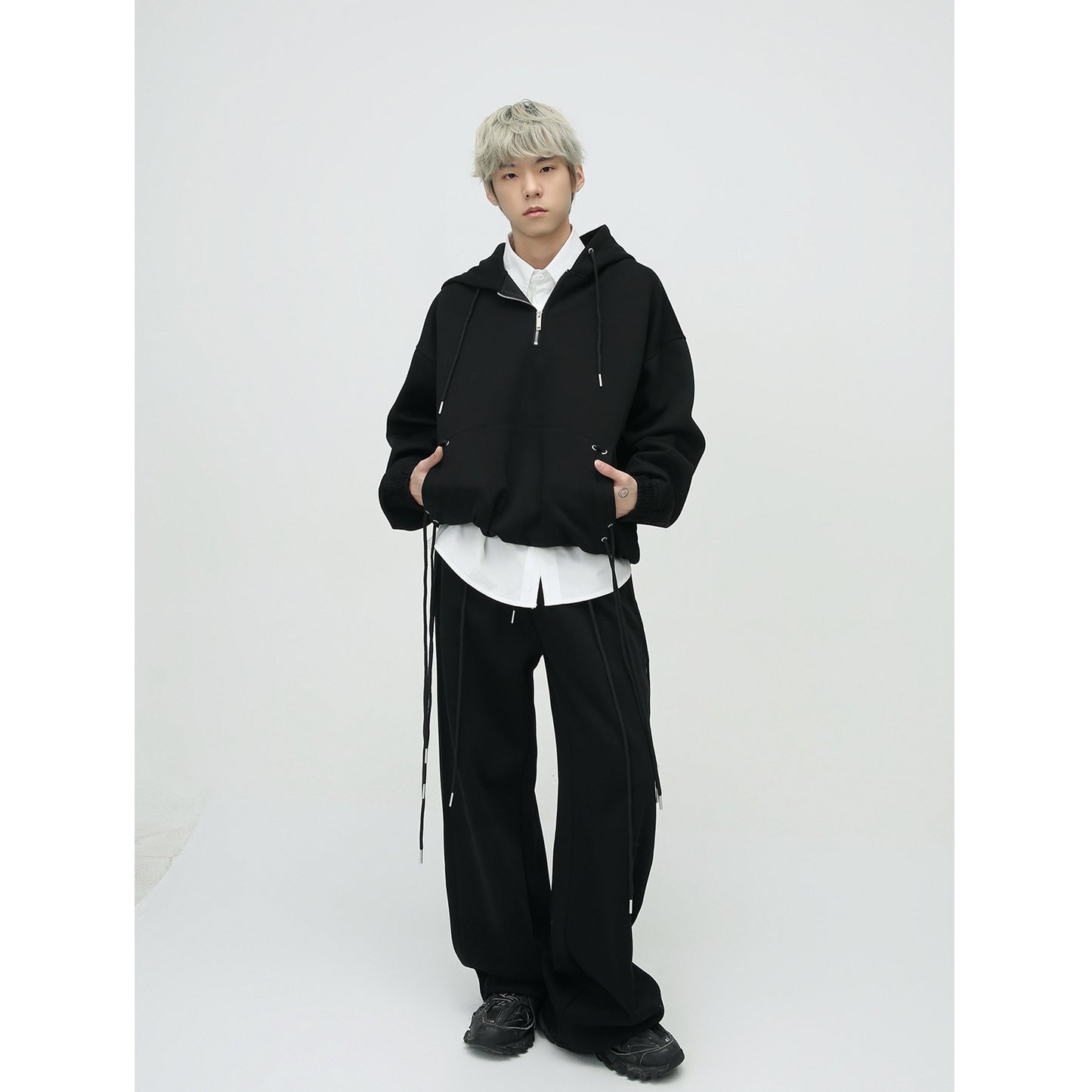 Loose Drawstring Hooded Leisure Sports Sweater