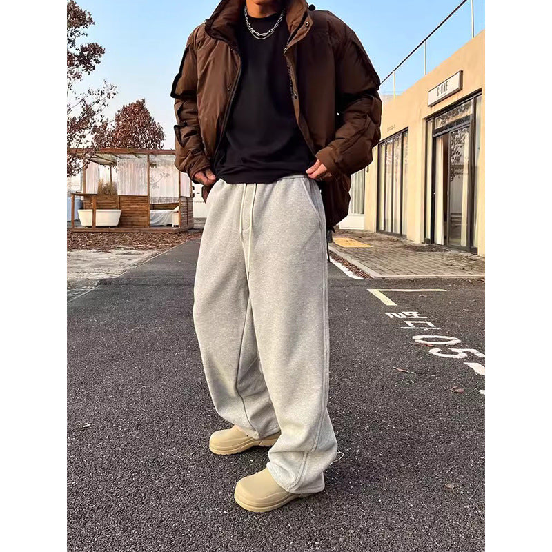 American Retro Casual Sweatpants Elastic Waist Loose