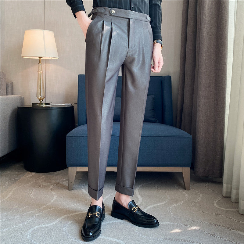 British Straight Casual Suit Pants