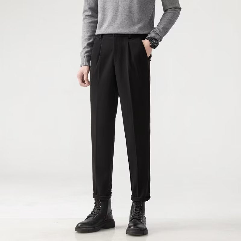 Anti-wrinkle Smoke Tube Cropped Trousers