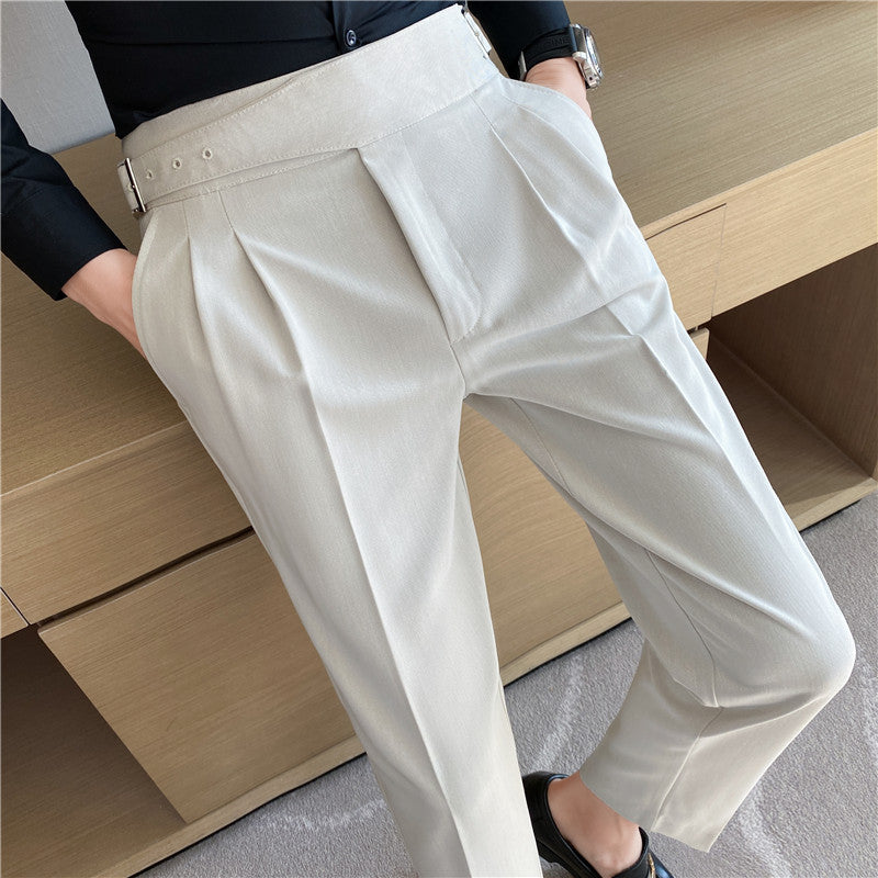 British Straight Casual Suit Pants