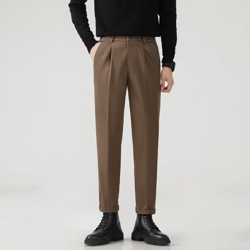 Anti-wrinkle Smoke Tube Cropped Trousers