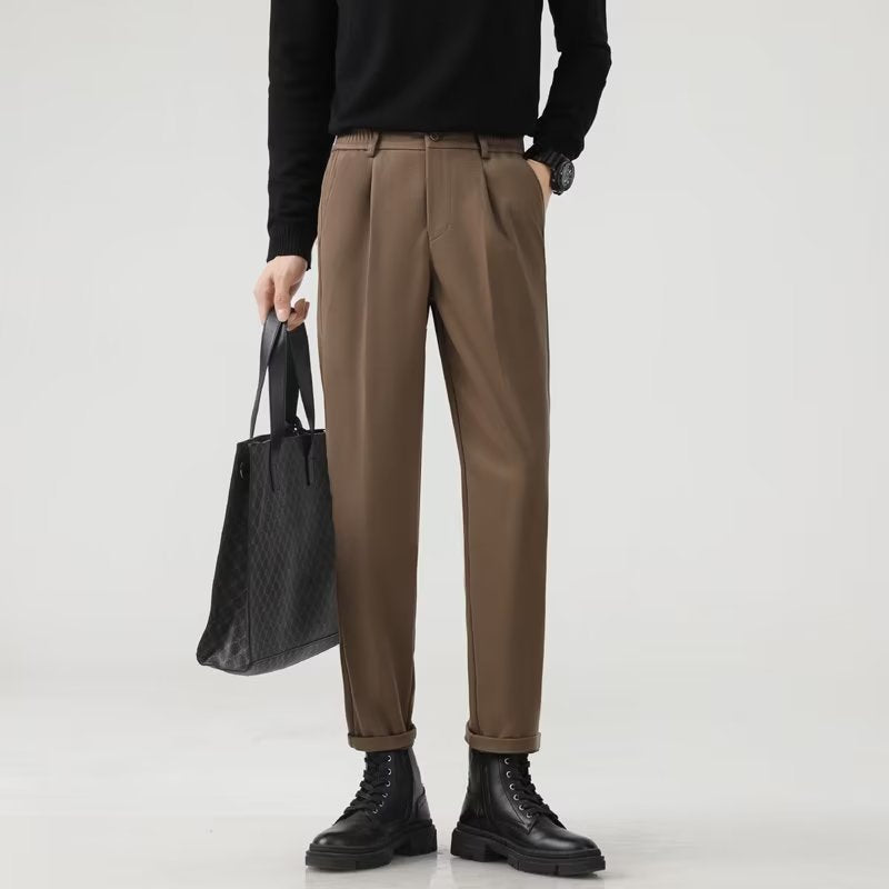 Anti-wrinkle Smoke Tube Cropped Trousers