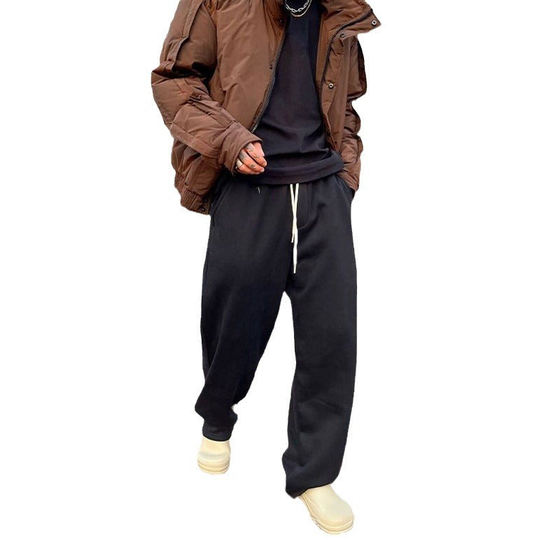 American Retro Casual Sweatpants Elastic Waist Loose