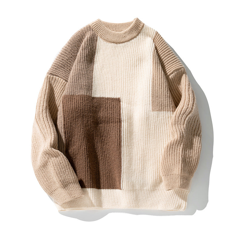 Block Stitching Knitwear Sweater