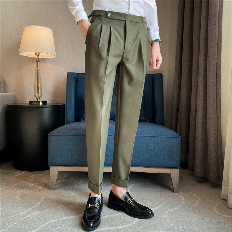 British Straight Casual Suit Pants