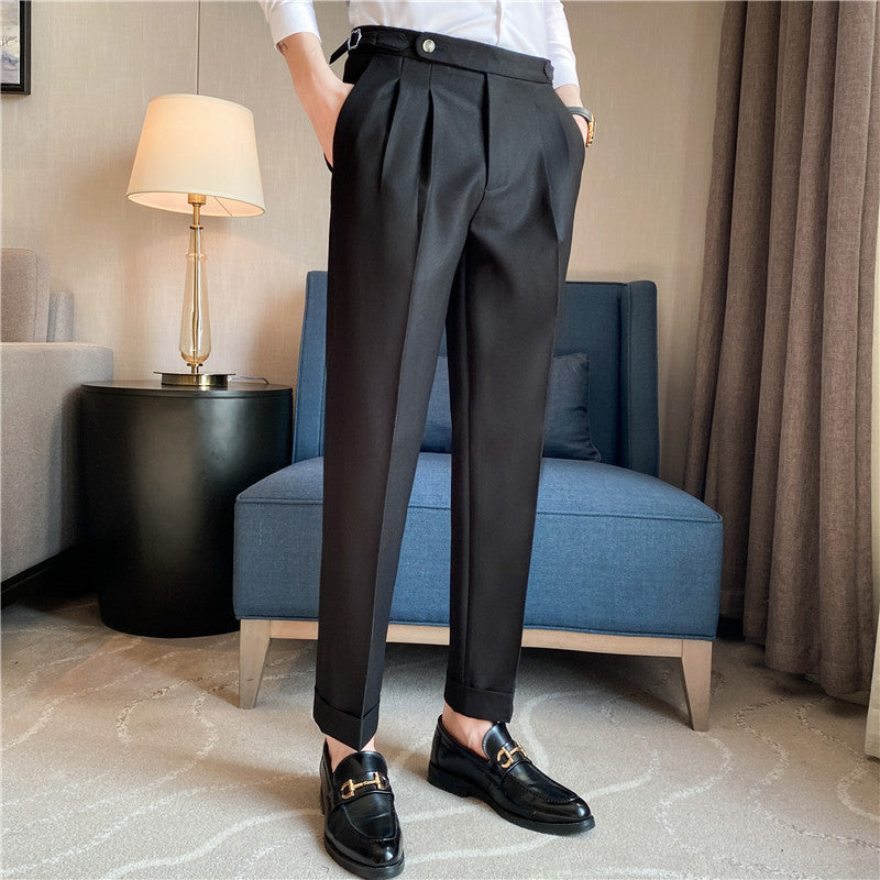 British Straight Casual Suit Pants