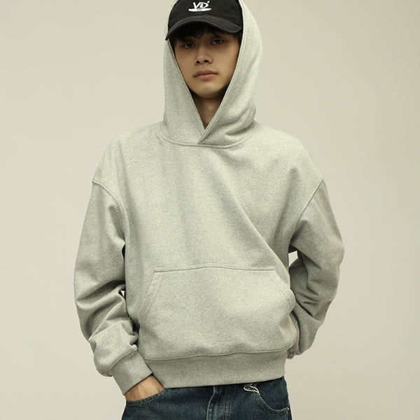 Brushed Basic Solid Color Short Hoodie