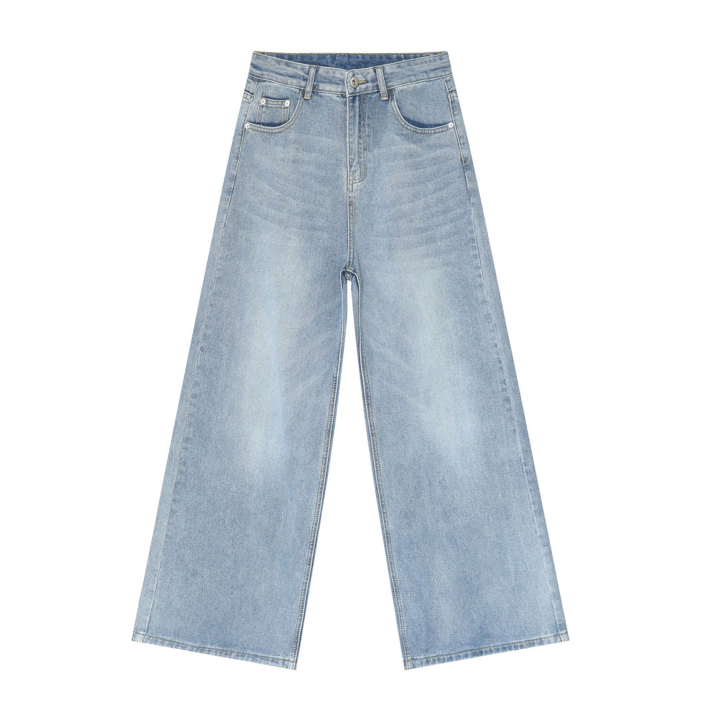 Washed-out Straight Wide Leg Denim