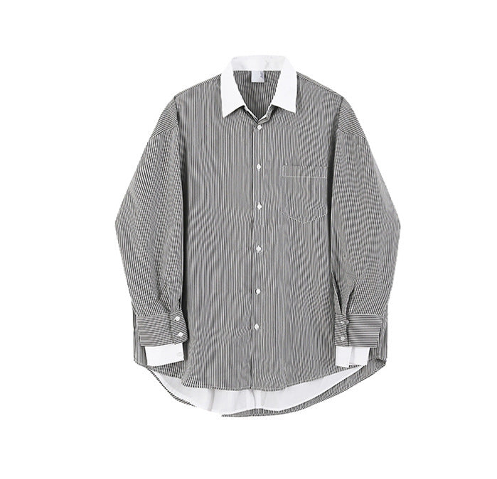 Men's Casual Jacket Striped Shirt