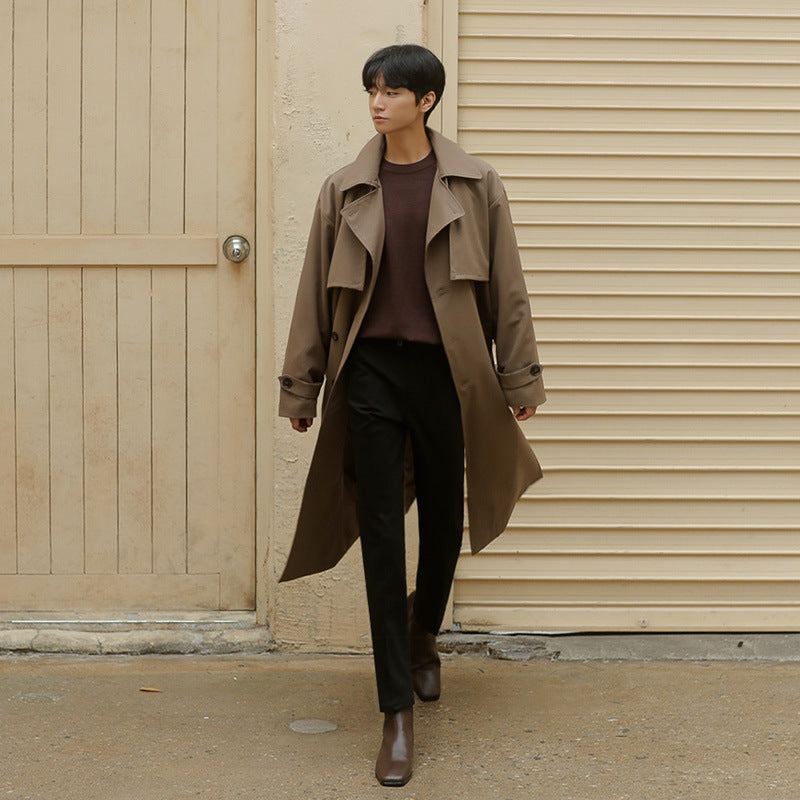 Double Breasted Mid Length Trench Coat