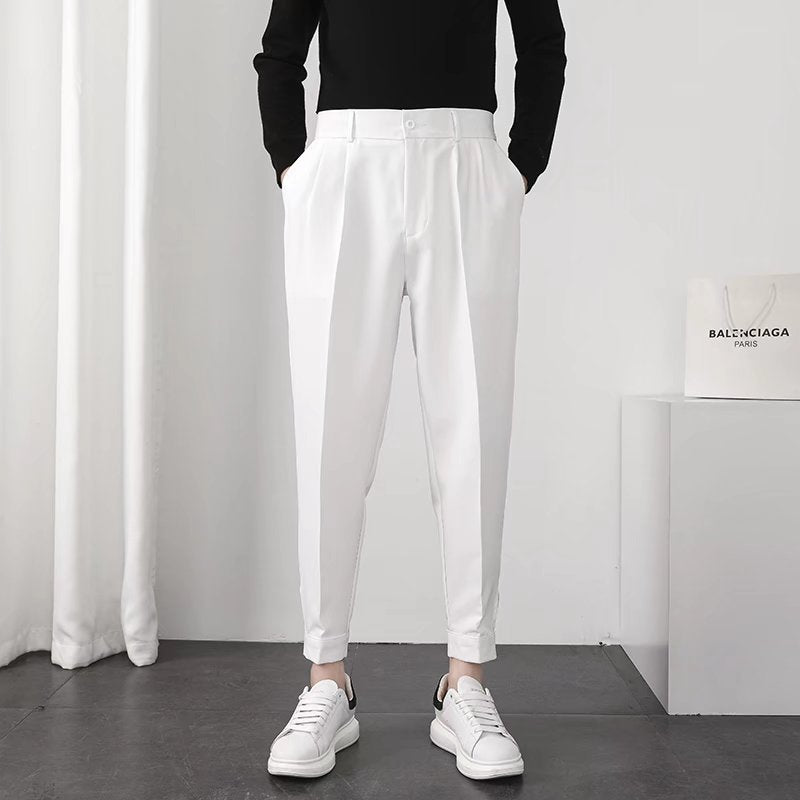 Casual Slim Velcro Cuff Trousers