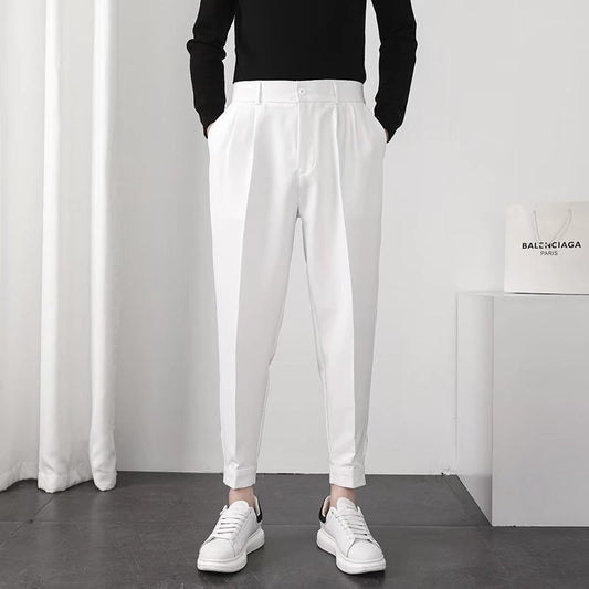 Casual Slim Velcro Cuff Trousers