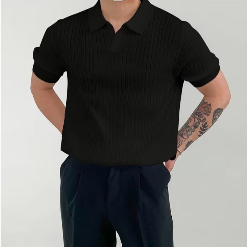 Solid Color Half Sleeve Polo Shirt