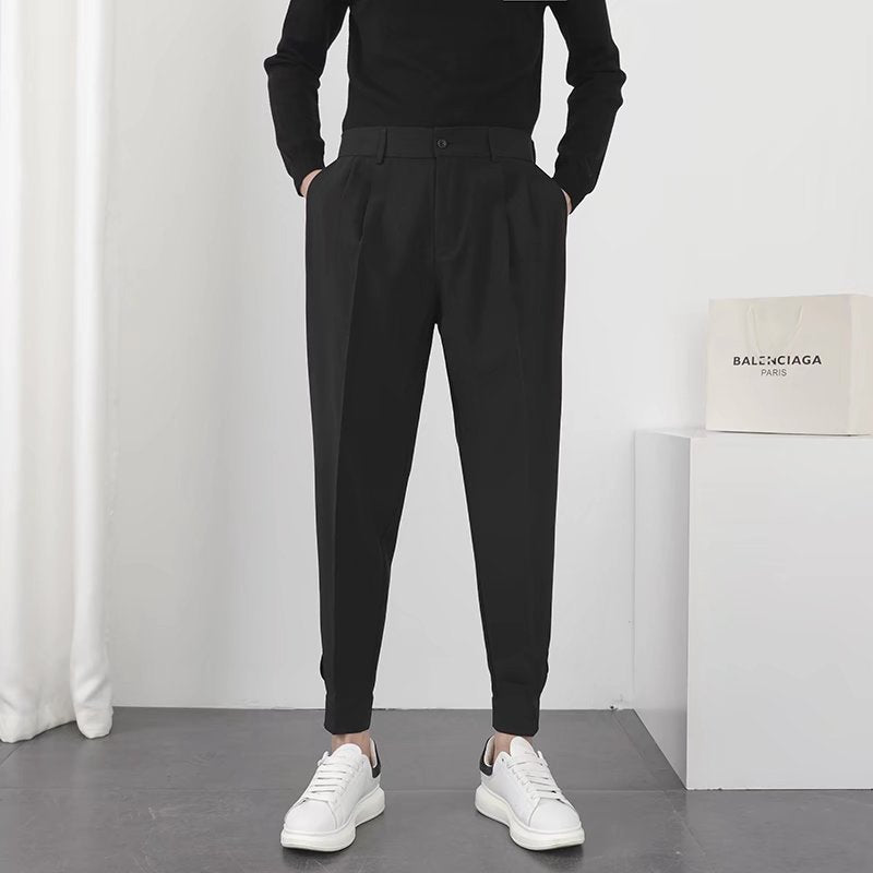 Casual Slim Velcro Cuff Trousers