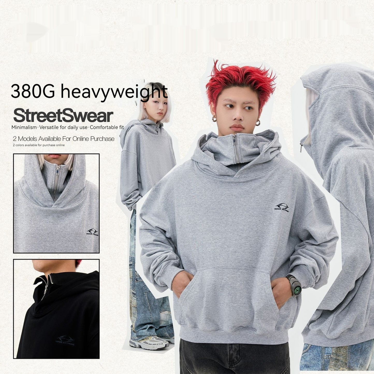 Comfortable Stitching Casual Hooded Sweater