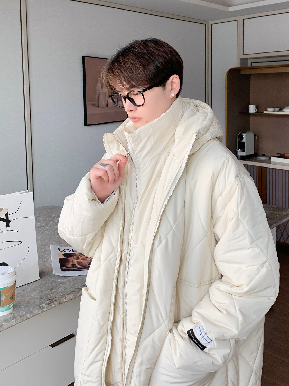 Splicing Layered  Medium-length Dawn Coats