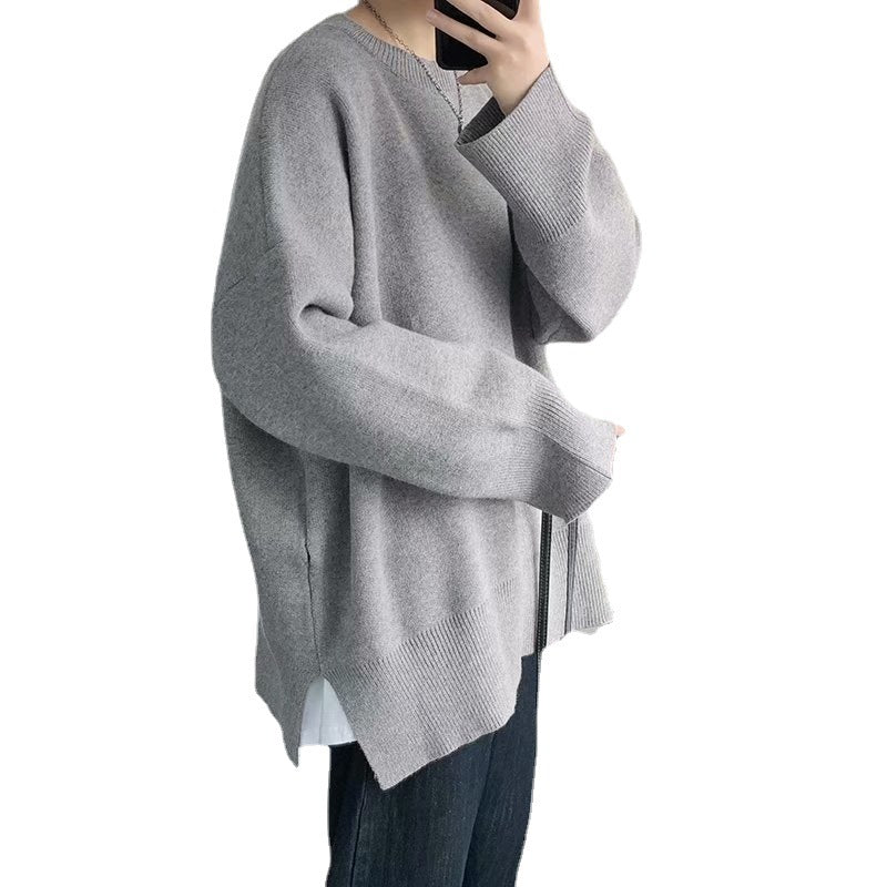 Crew Neck Sweater Solid Color