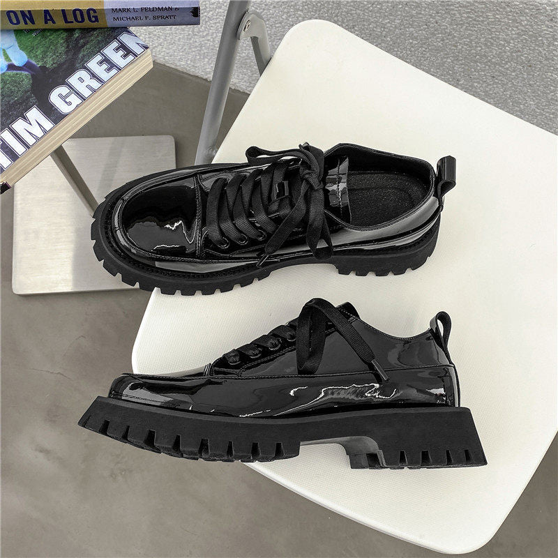 Small Heavy Bottomed Shoes Casual Leather Platform Shoes