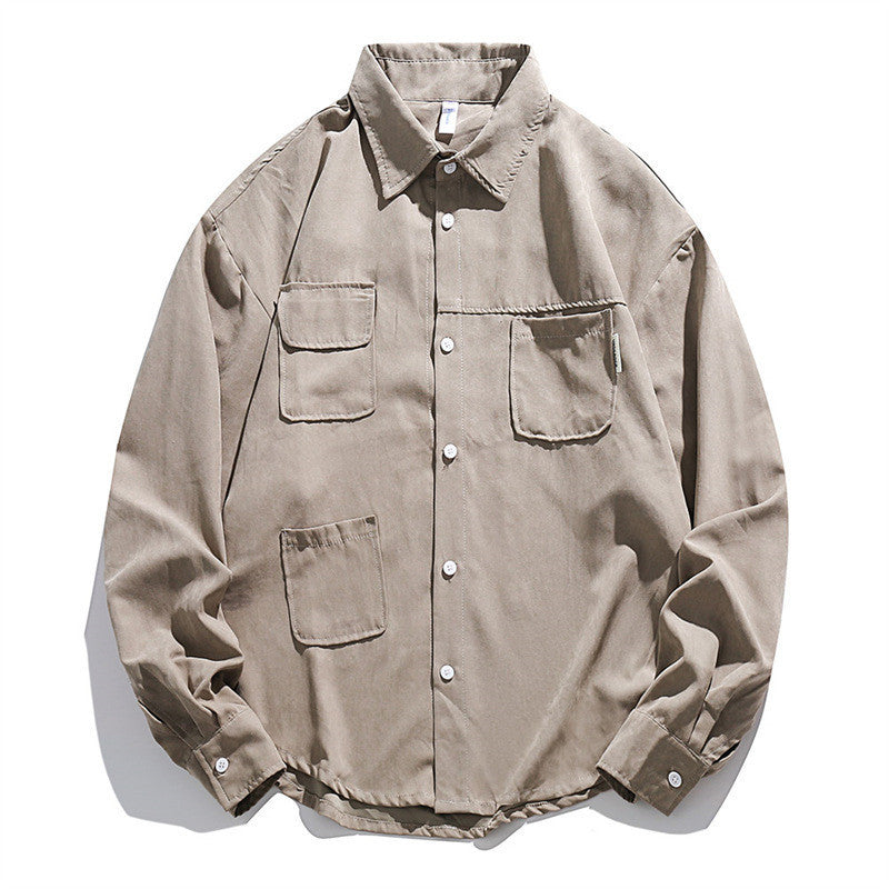 Loose Cargo Shirt Suede Multi-pocket Casual Jacket