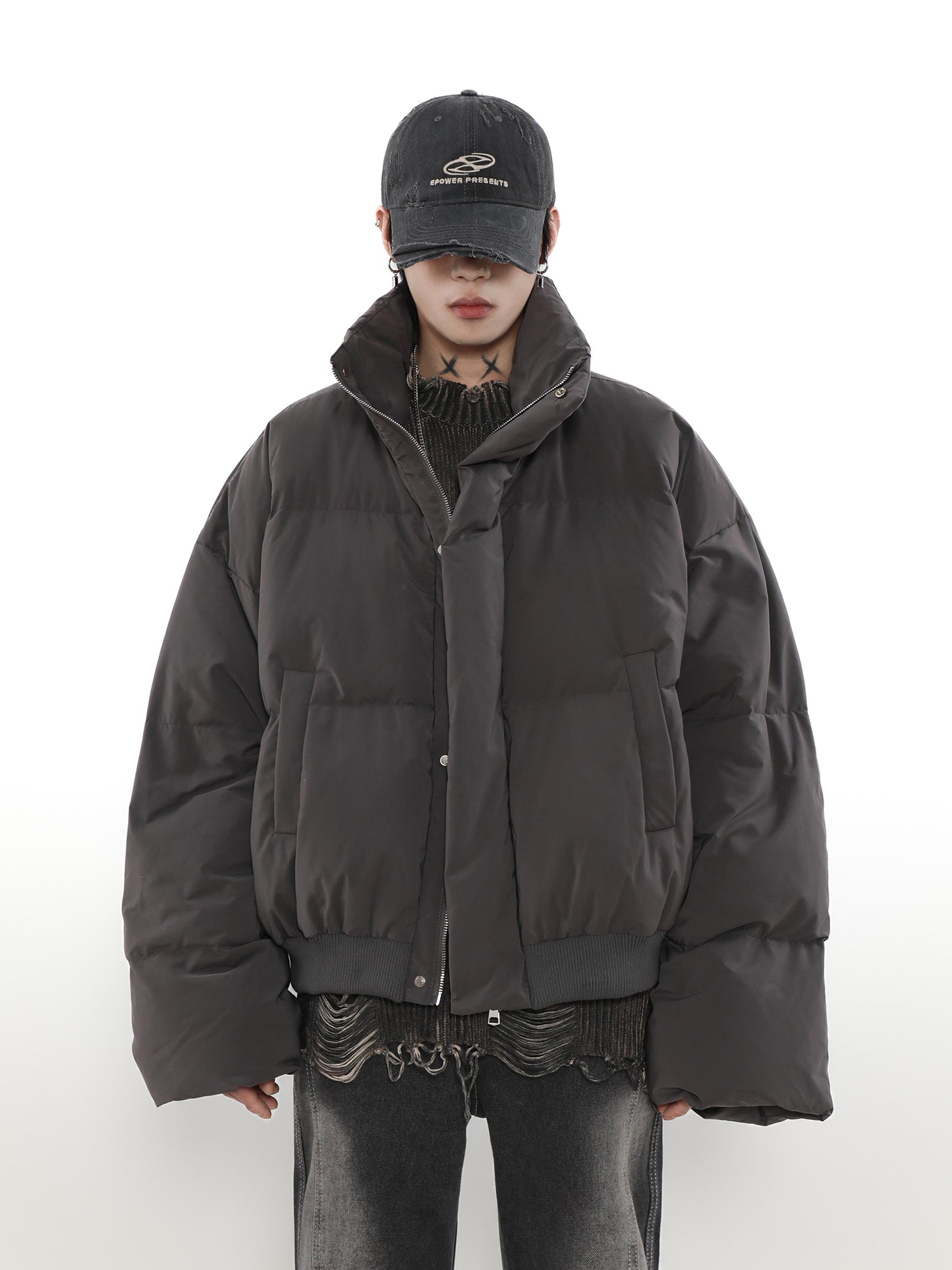 Thickening Stand Collar Short Down Jacket