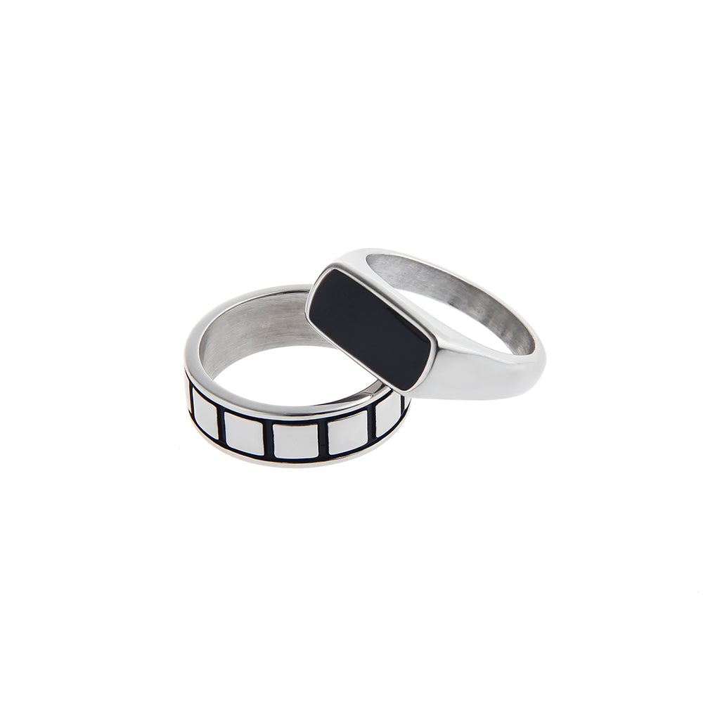 Simple Retro Dark Titanium Steel Ring